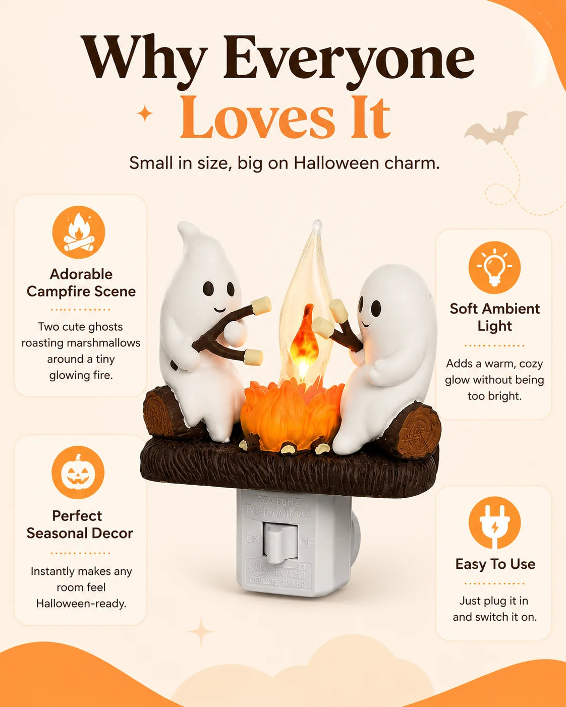 Ghost Campfire Nightlight